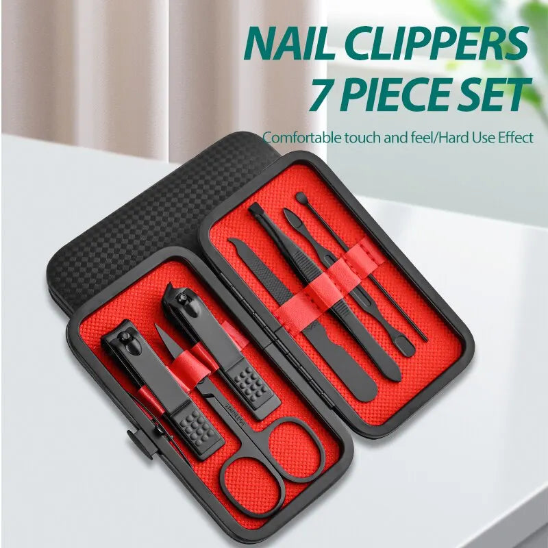 FlexorShop Home Nail Clipper Set: 7-Piece Manicure & Grooming Kit