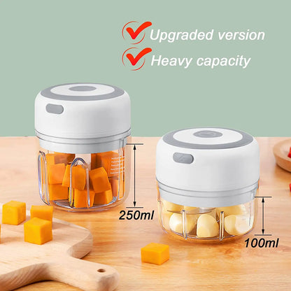 FlexorShop Electric Mini Garlic Chopper: Meat Grinder & Vegetable Crusher