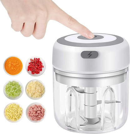 FlexorShop Electric Mini Garlic Chopper: Meat Grinder & Vegetable Crusher